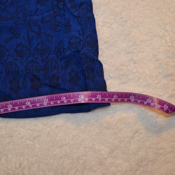 xhiliration y2k blue peasant sheath dress w black floral print szM - Picture 8 of 14